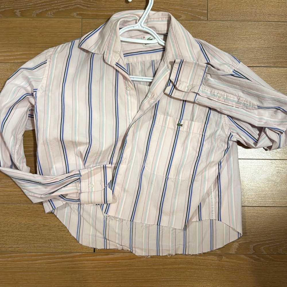 Lacoste Reworked Cropped Striped Shirt - Picture 1 of 4
